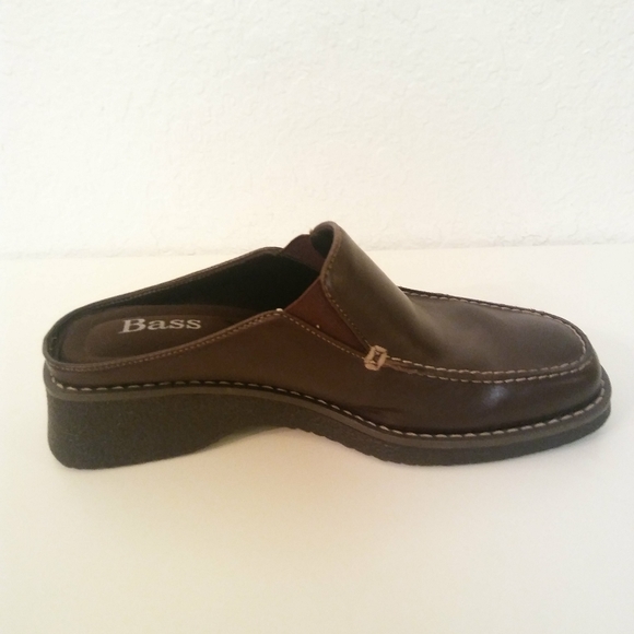 NEW BASS TIONA Leather Moccasin Clogs Mules Shoes - Picture 2 of 8